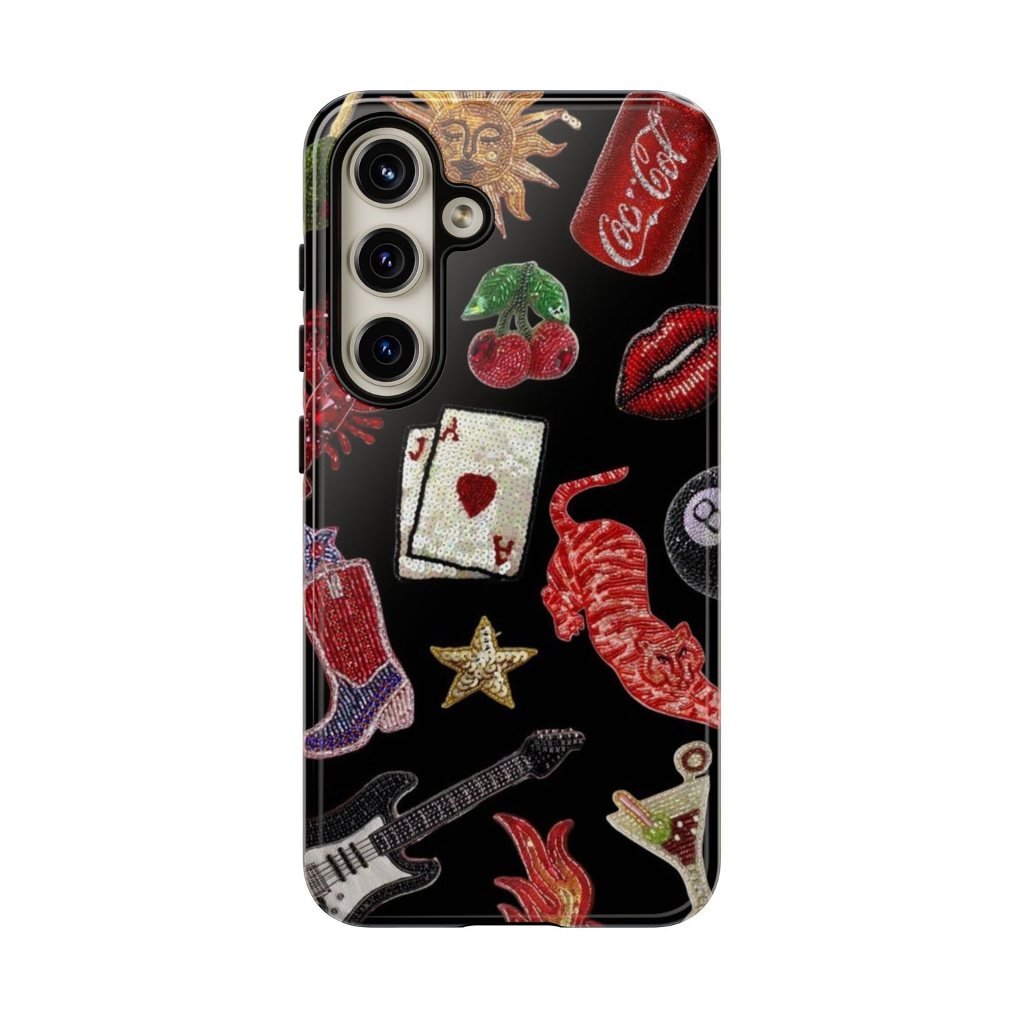 Retro Patch Motif Tough Case