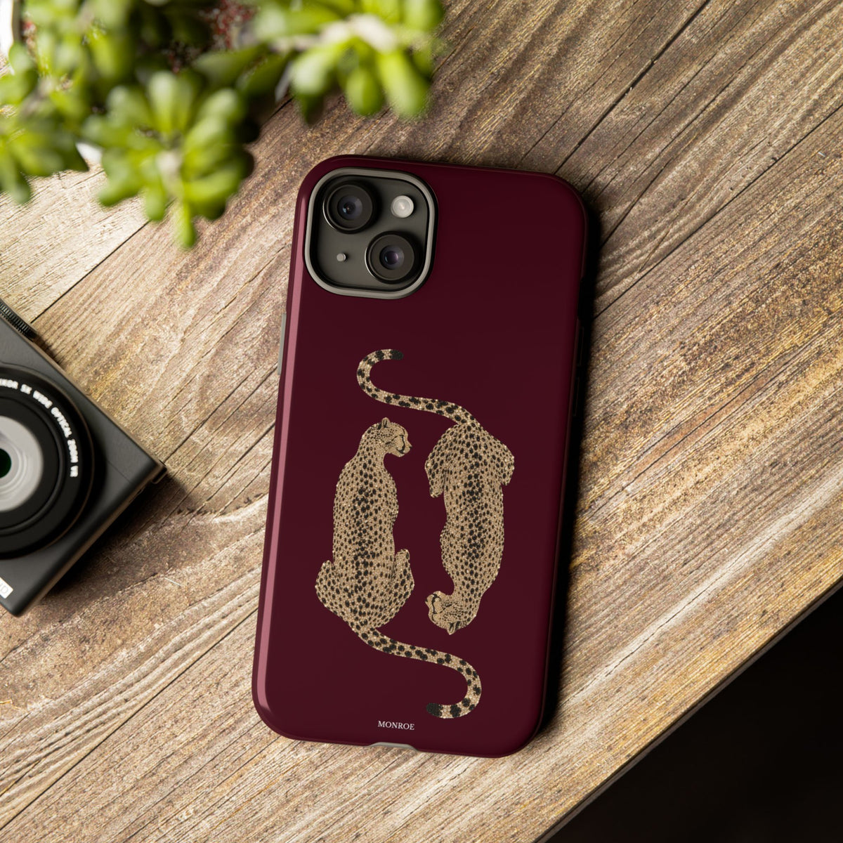 Burgundy Cheetah Tough Case