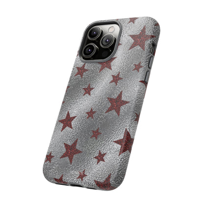 Silver Red Starry Tough Case
