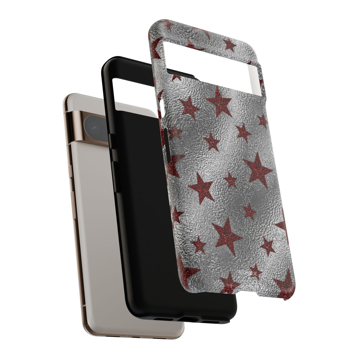 Silver Red Starry Tough Case