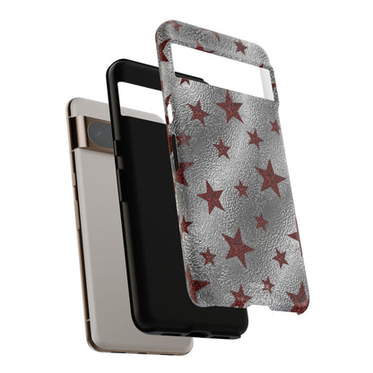 Silver Red Starry Tough Case