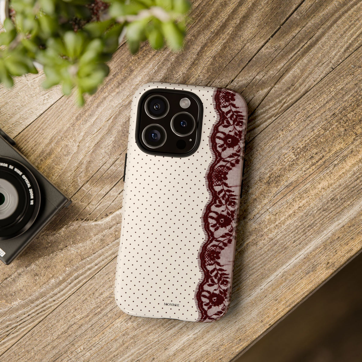 Burgundy Lace Edge Tough Case