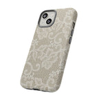 White Lace Pattern Tough Phone Case