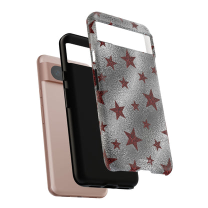 Silver Red Starry Tough Case