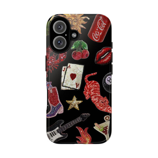 Retro Patch Motif Tough Case