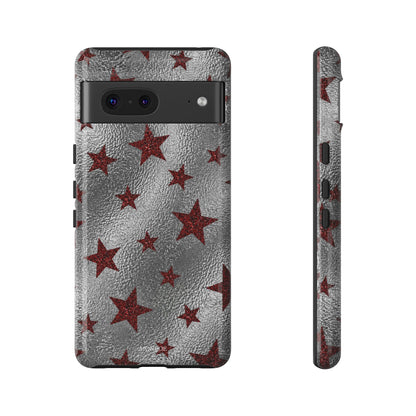 Silver Red Starry Tough Case