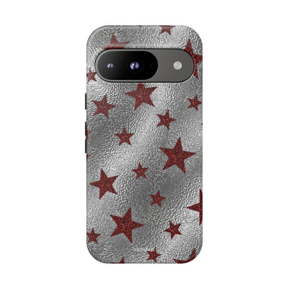 Silver Red Starry Tough Case