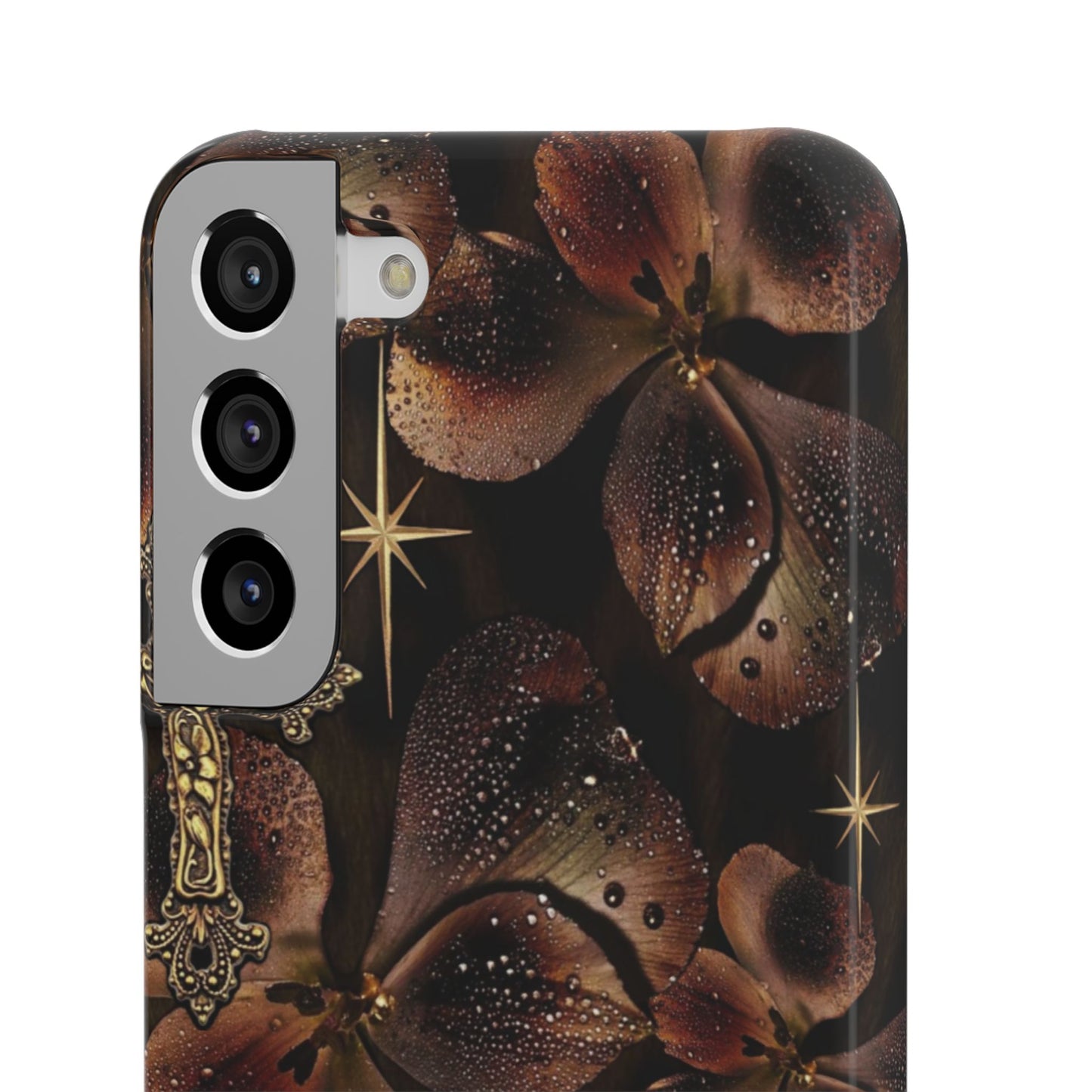 Brown Floral Cross Case