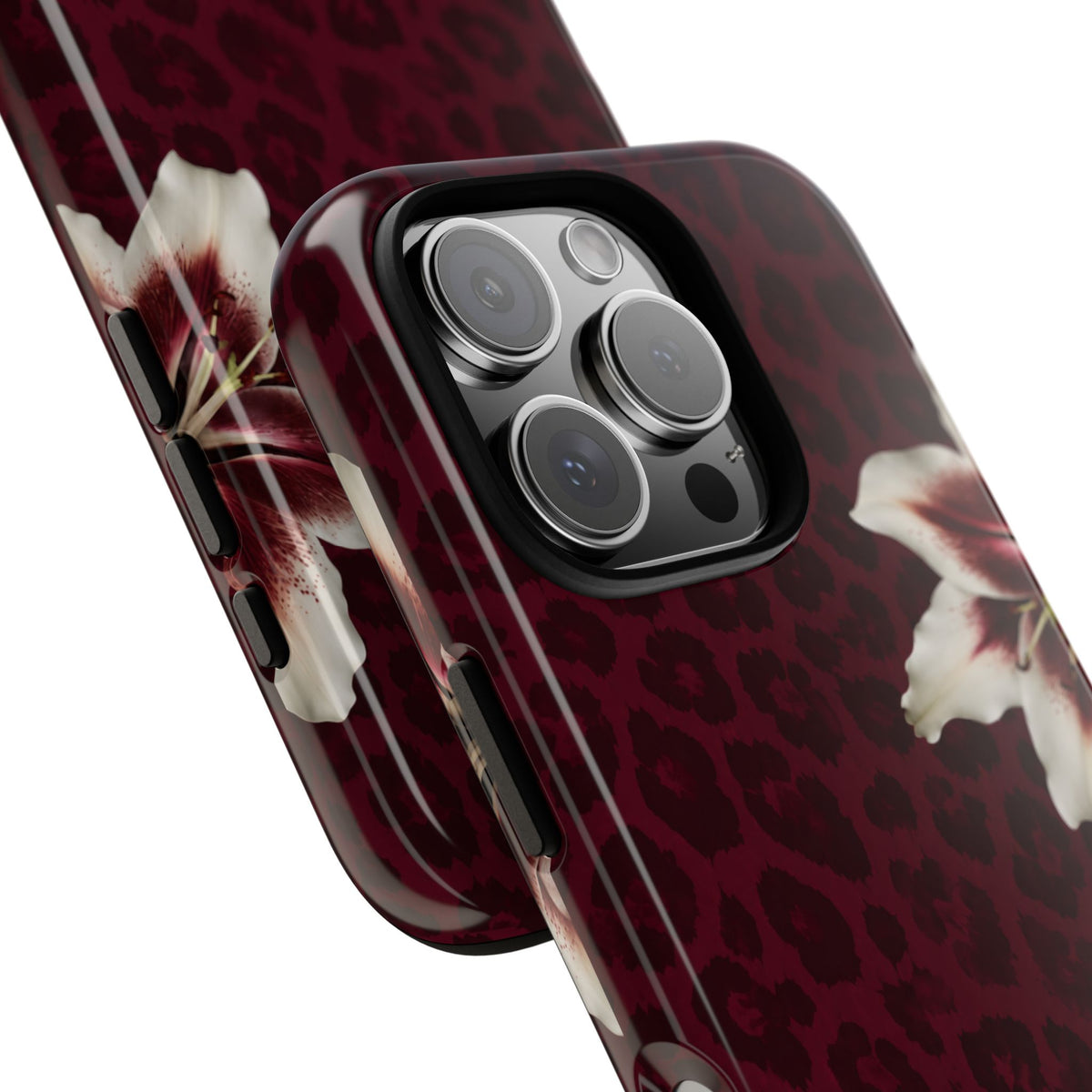 Burgundy Lily Leopard Tough Case