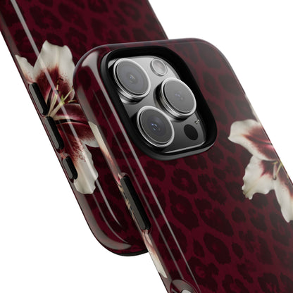 Burgundy Lily Leopard Tough Case