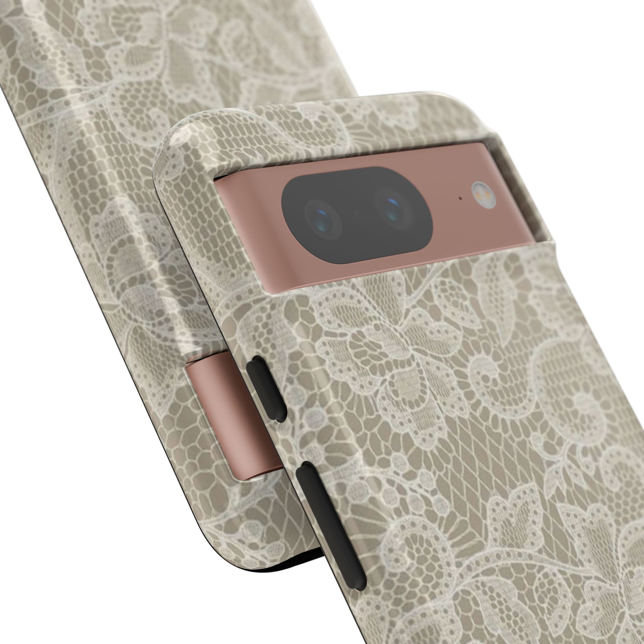 White Lace Pattern Tough Phone Case
