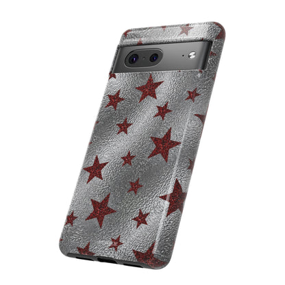 Silver Red Starry Tough Case