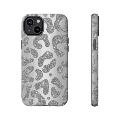 Silver Glitter Leopard Tough Case