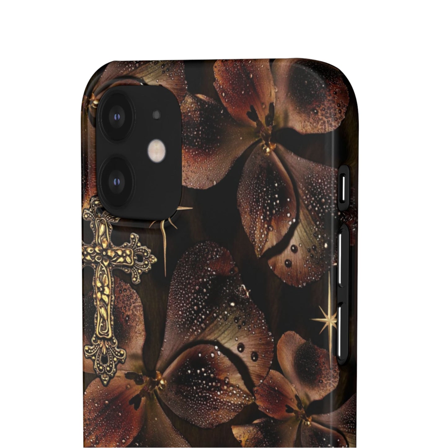 Brown Floral Cross Case