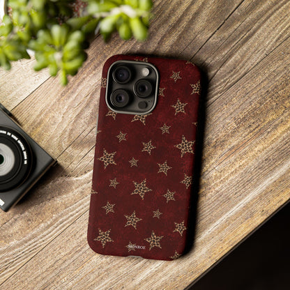 Burgundy Leopard Star Tough Case