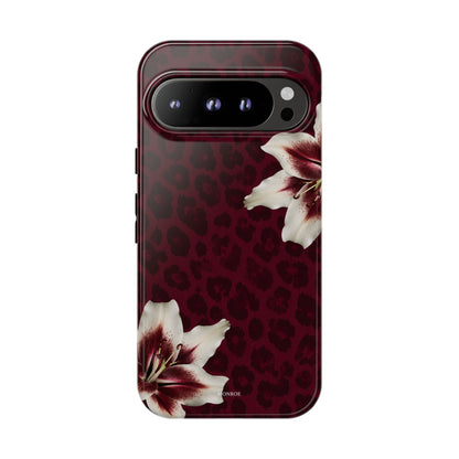 Burgundy Lily Leopard Tough Case