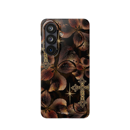 Brown Floral Cross Case