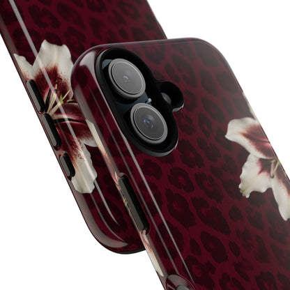 Burgundy Lily Leopard Tough Case