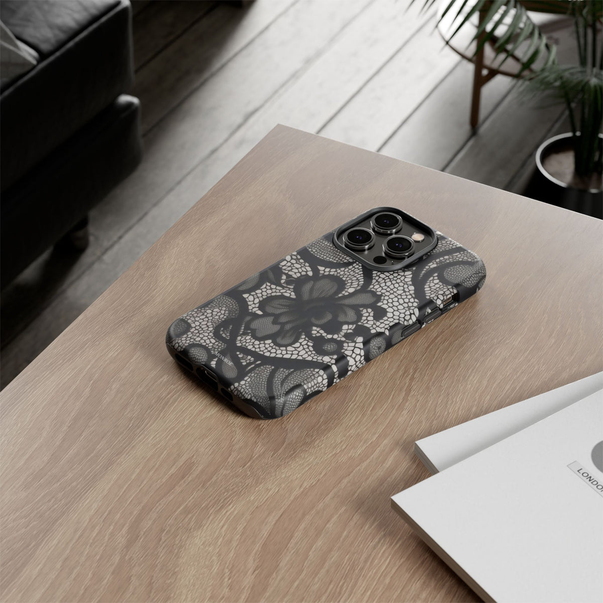 Black Floral Vintage Case