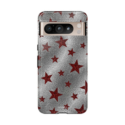 Silver Red Starry Tough Case