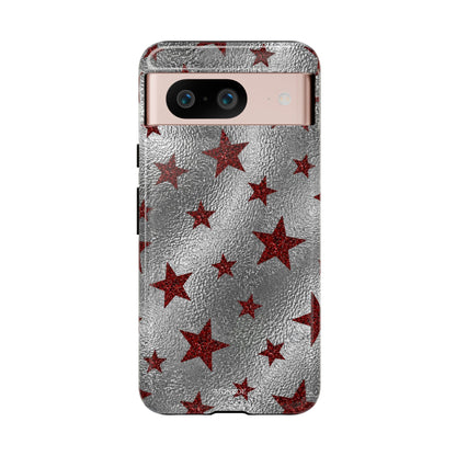 Silver Red Starry Tough Case