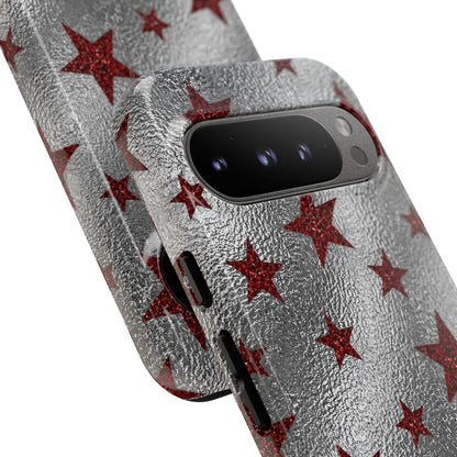 Silver Red Starry Tough Case