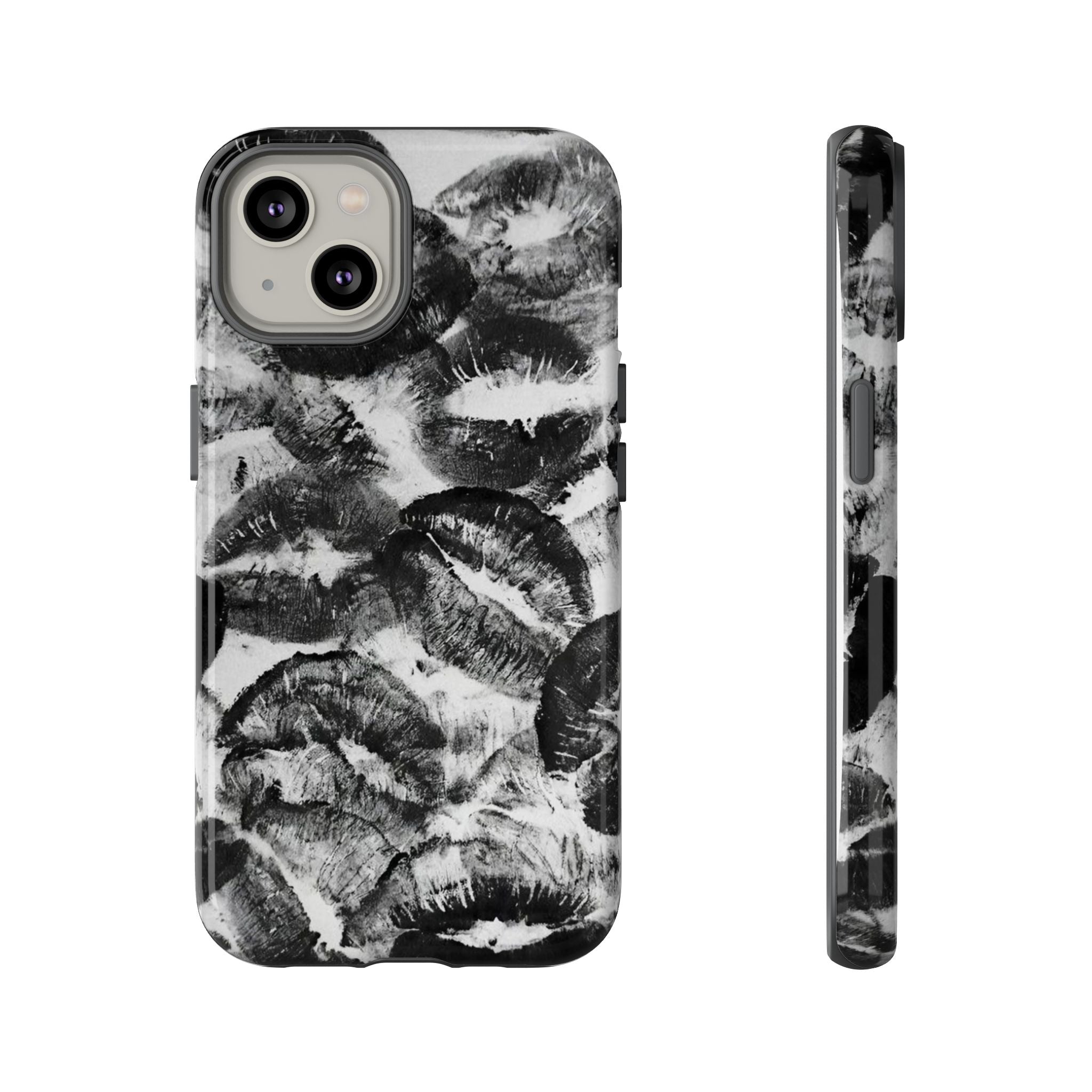 Black and Kiss Design Phone Case