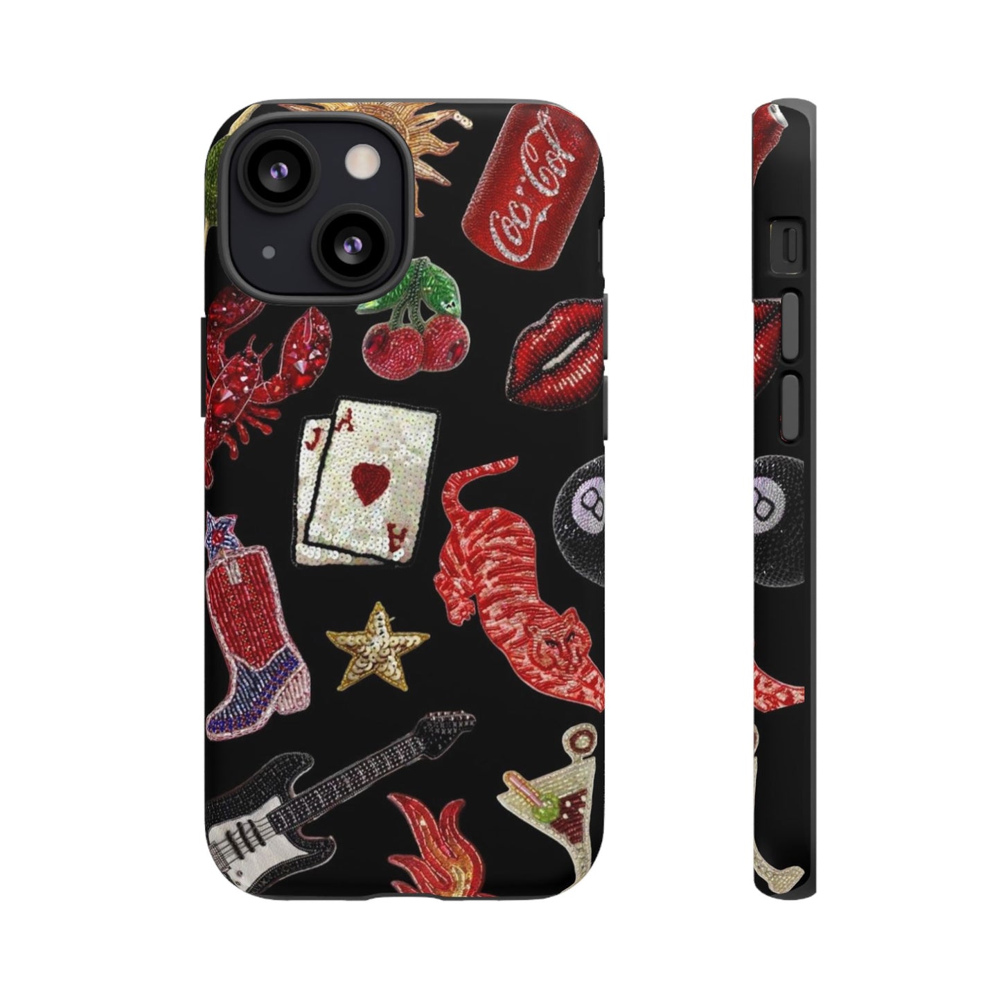 Retro Patch Motif Tough Case