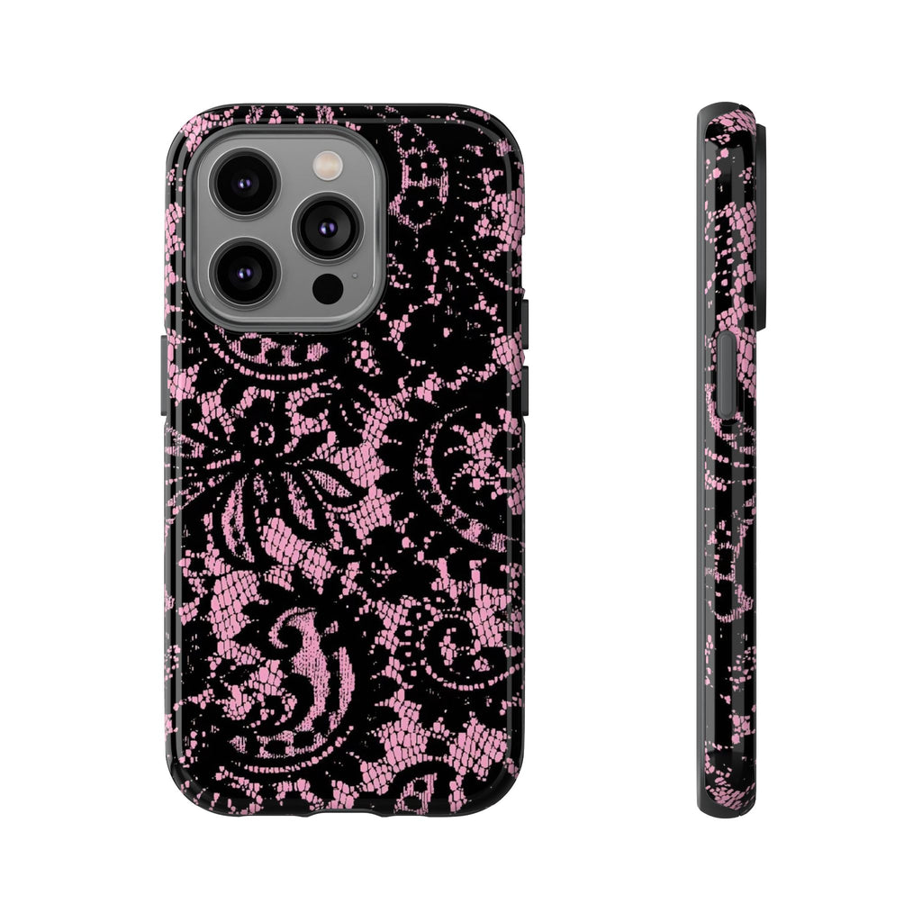 Pink Lace Pattern Tough Phone Case