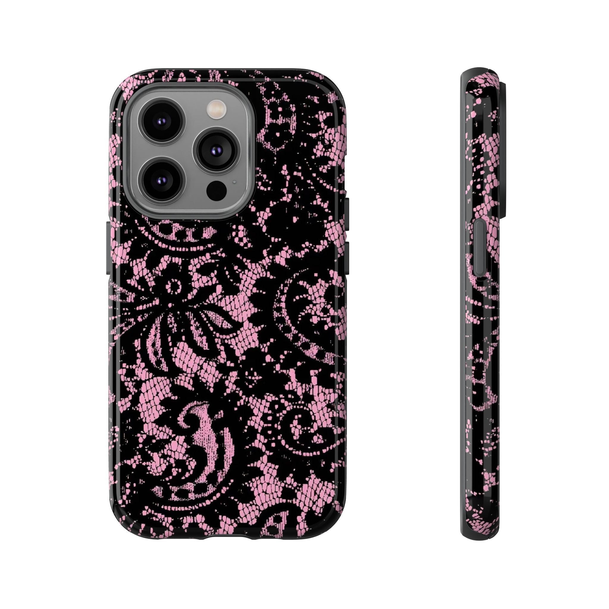 Pink Lace Pattern Tough Phone Case