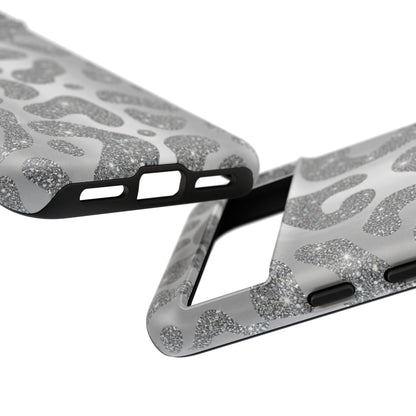 Silver Glitter Leopard Tough Case