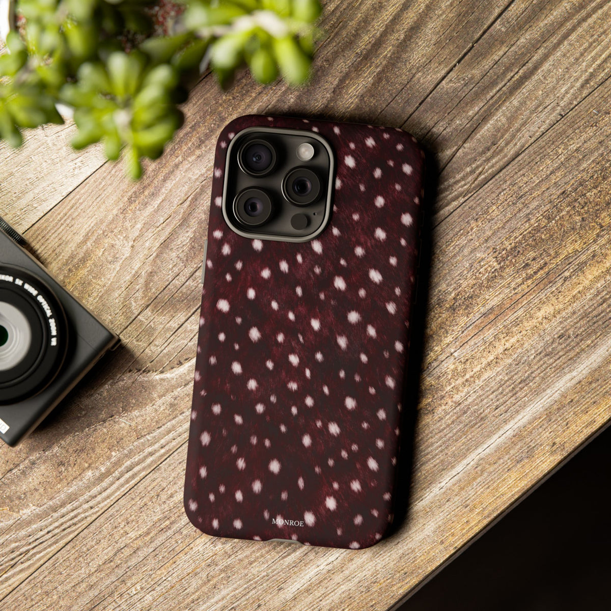 Burgundy Spotted Fur Tough Case