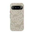 White Lace Pattern Tough Phone Case