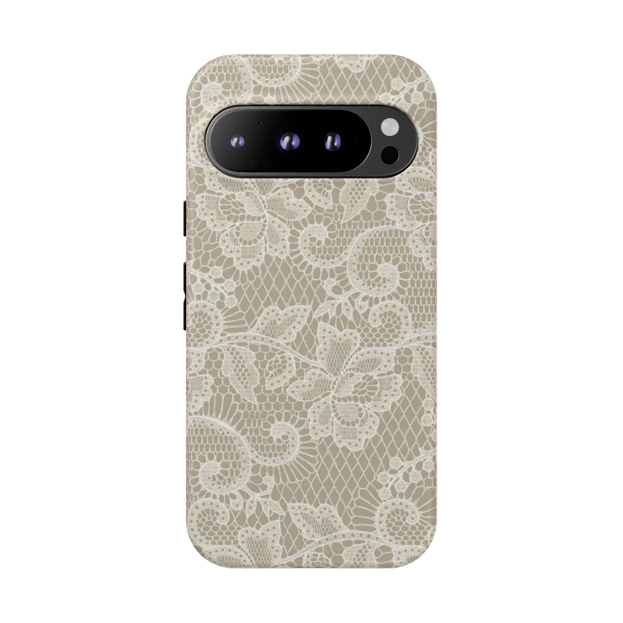 White Lace Pattern Tough Phone Case