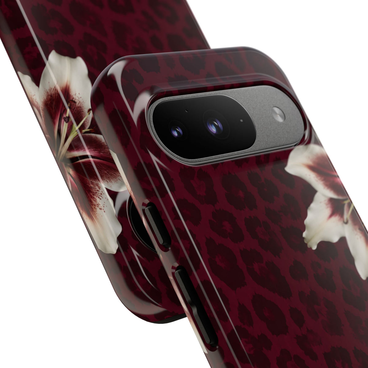 Burgundy Lily Leopard Tough Case