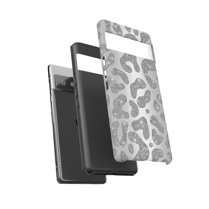 Silver Glitter Leopard Tough Case