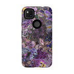 Purple Fleur-de-Lis Floral Tough Phone Case