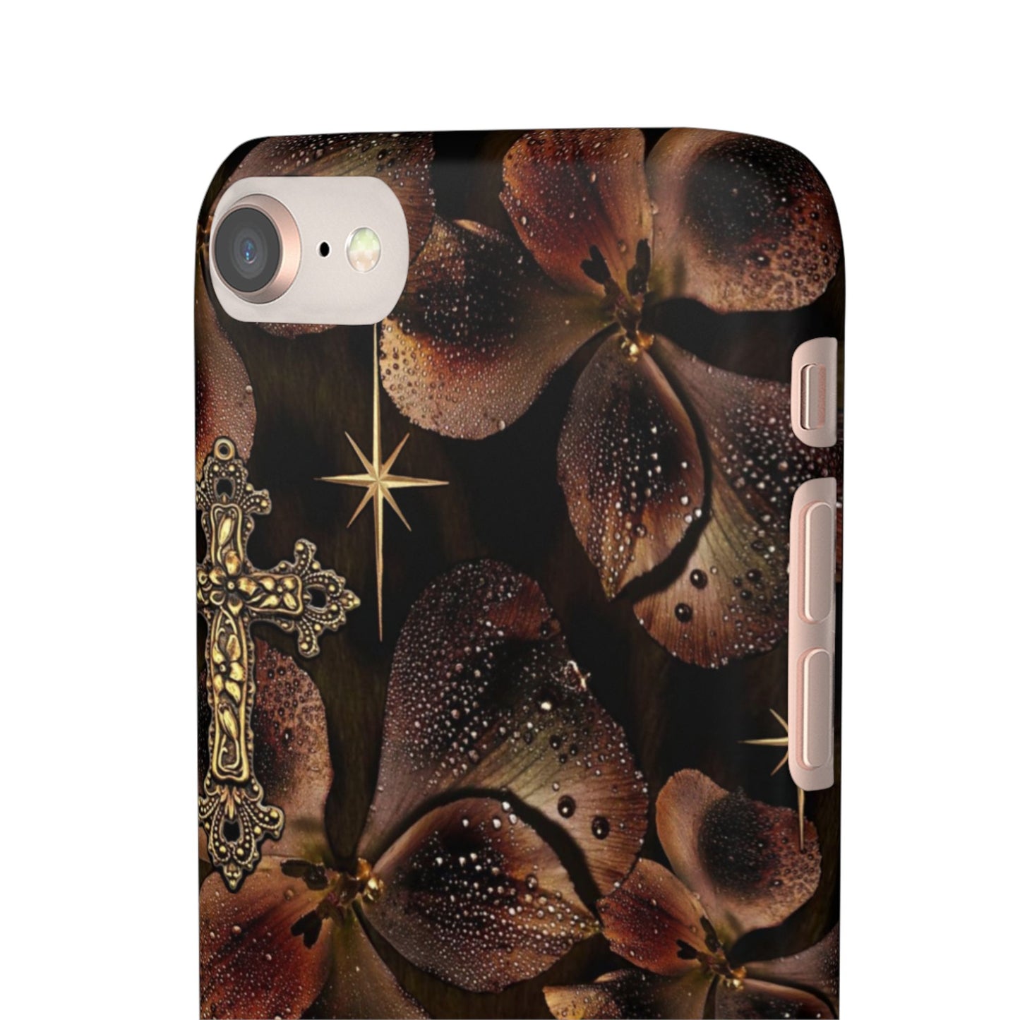 Brown Floral Cross Case
