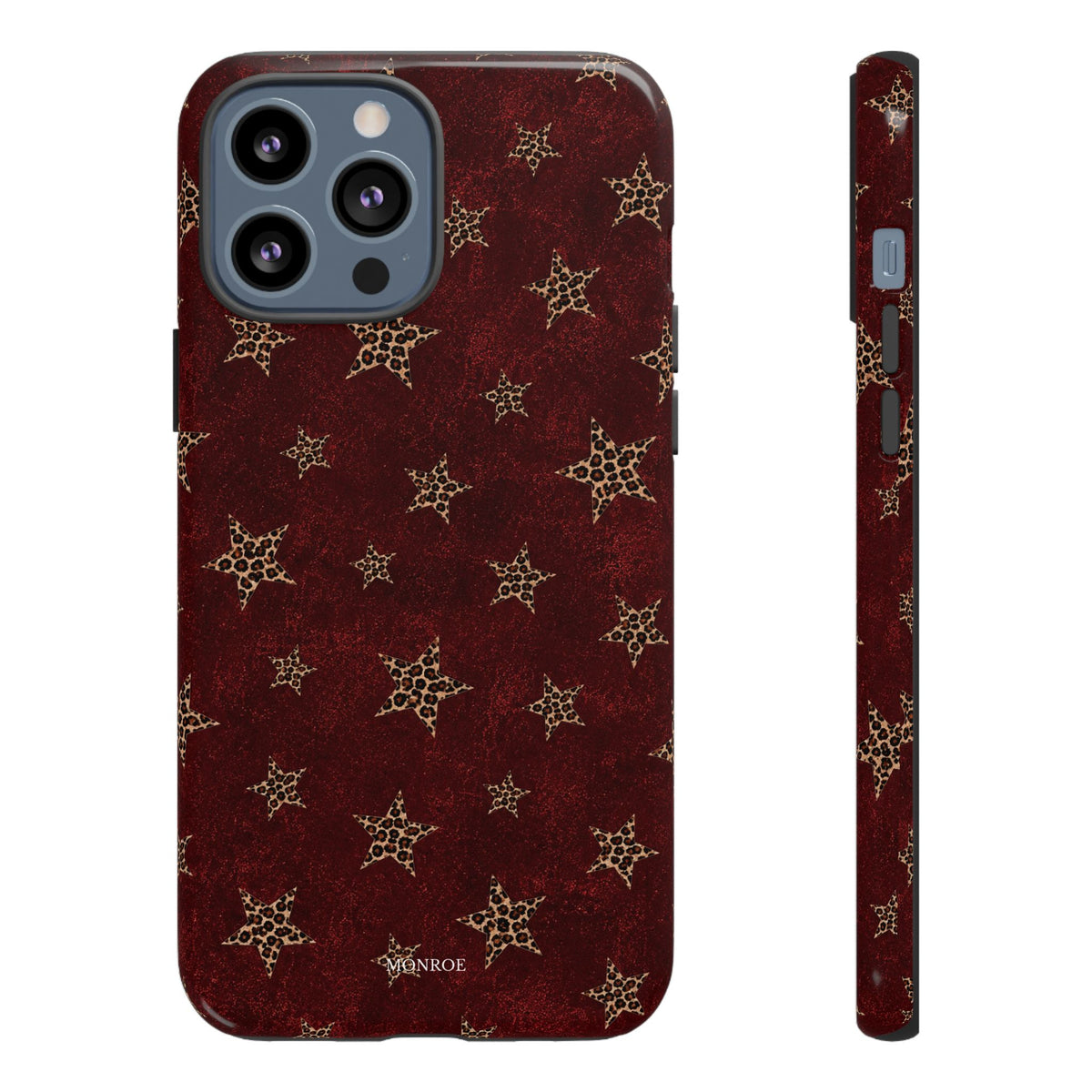 Burgundy Leopard Star Tough Case