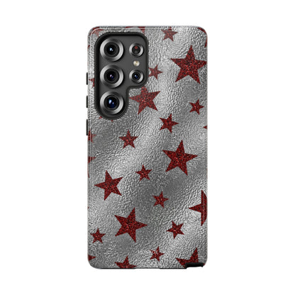 Silver Red Starry Tough Case