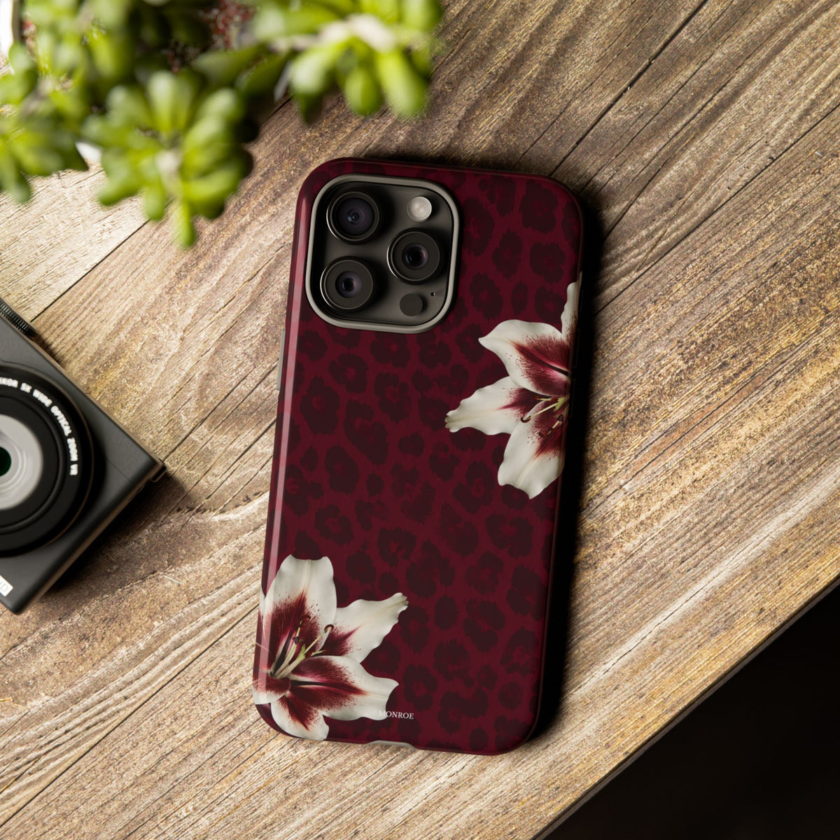 Burgundy Lily Leopard Tough Case