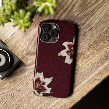 Burgundy Lily Leopard Tough Case