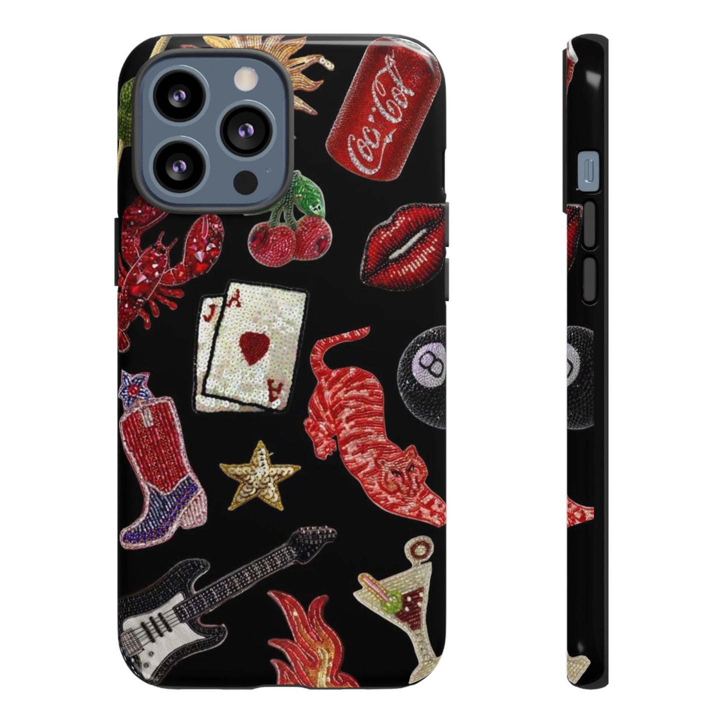 Retro Patch Motif Tough Case