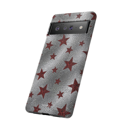 Silver Red Starry Tough Case