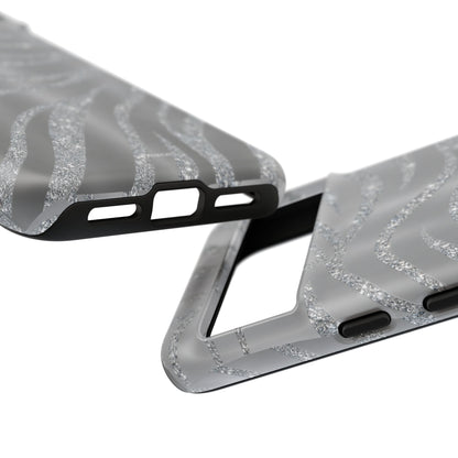 Silver Glitter Zebra Tough Case