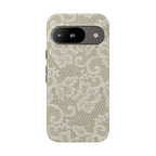 White Lace Pattern Tough Phone Case