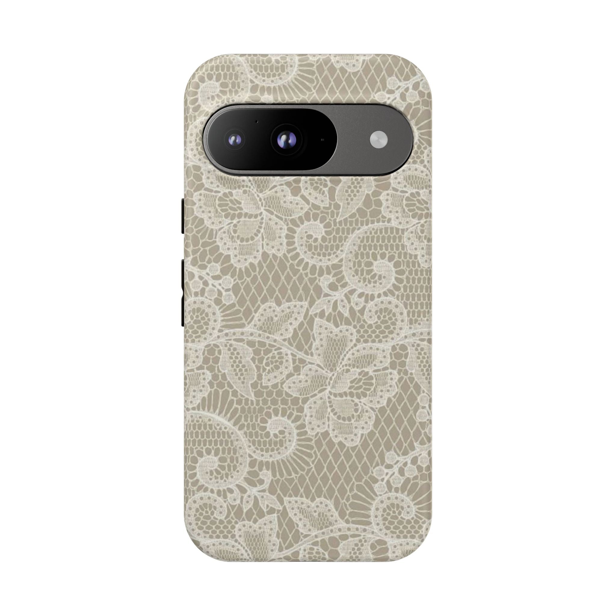 White Lace Pattern Tough Phone Case