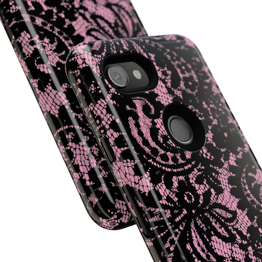 Pink Lace Pattern Tough Phone Case