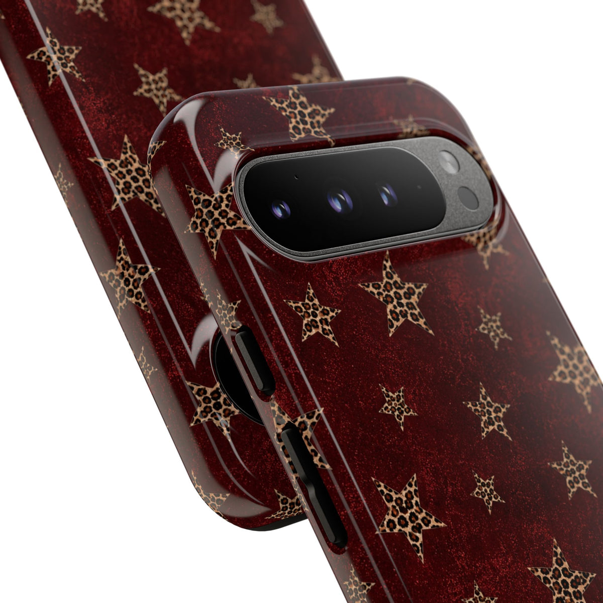Burgundy Leopard Star Tough Case