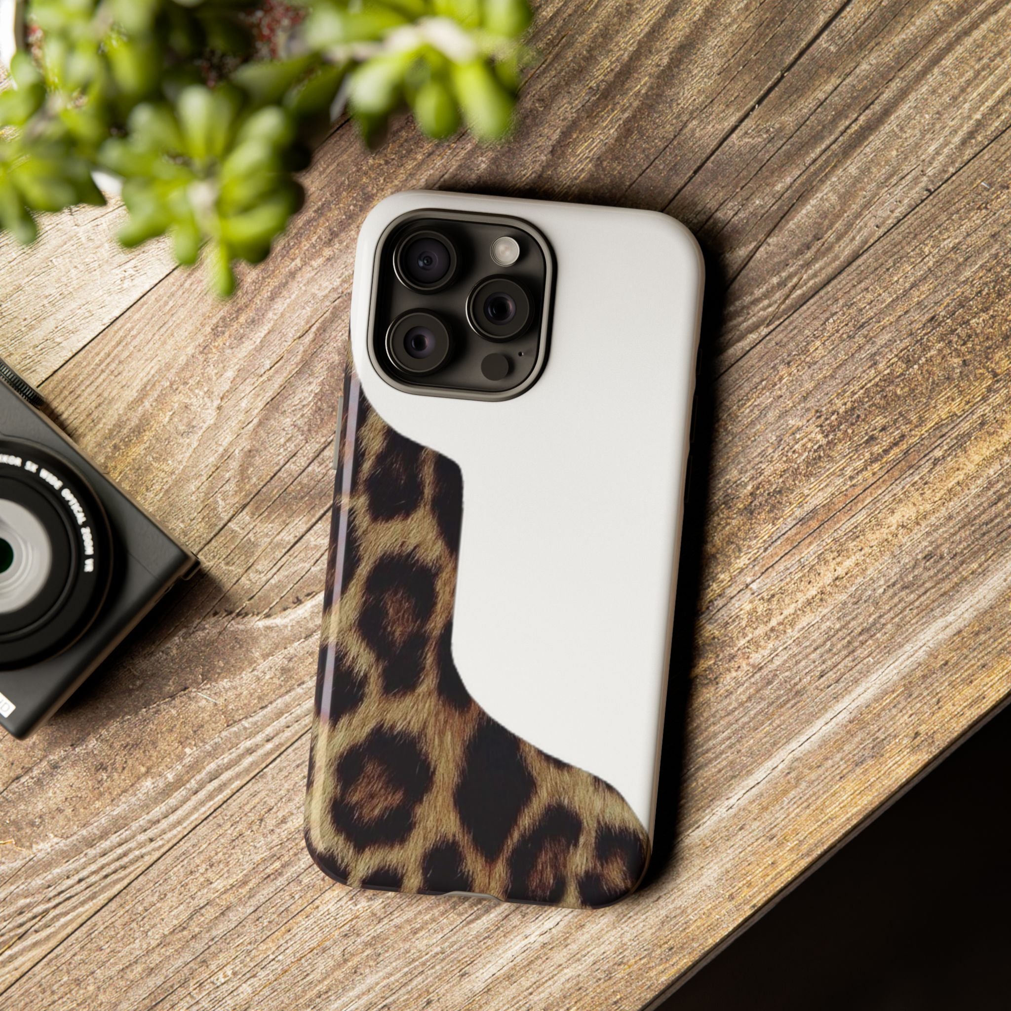 Half Cheetah Print Phone Case